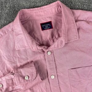 UNTUCKit Linen Blend Shirt Large Pink Slim Fit Button Down Casual Men's